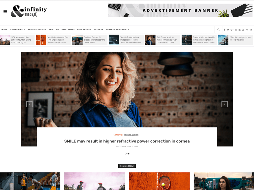 Infinity Mag multipurpose free WordPress magazine theme