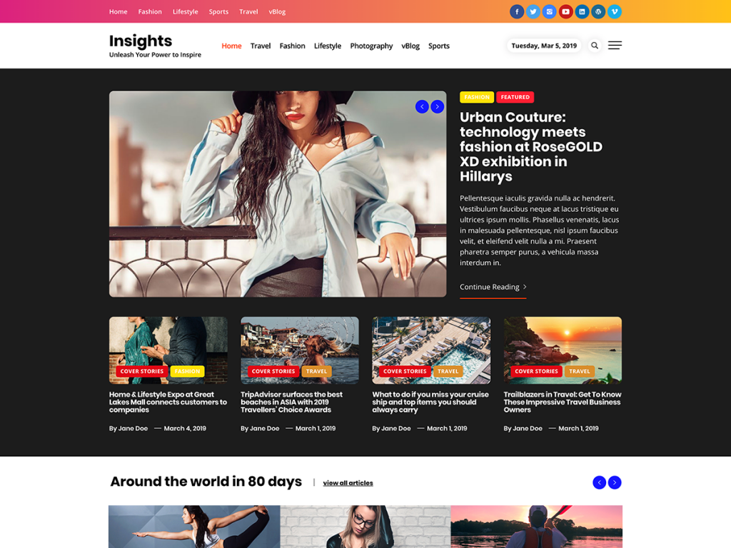 Insights – Gutenberg Optimized Vibrant Free Blog Theme