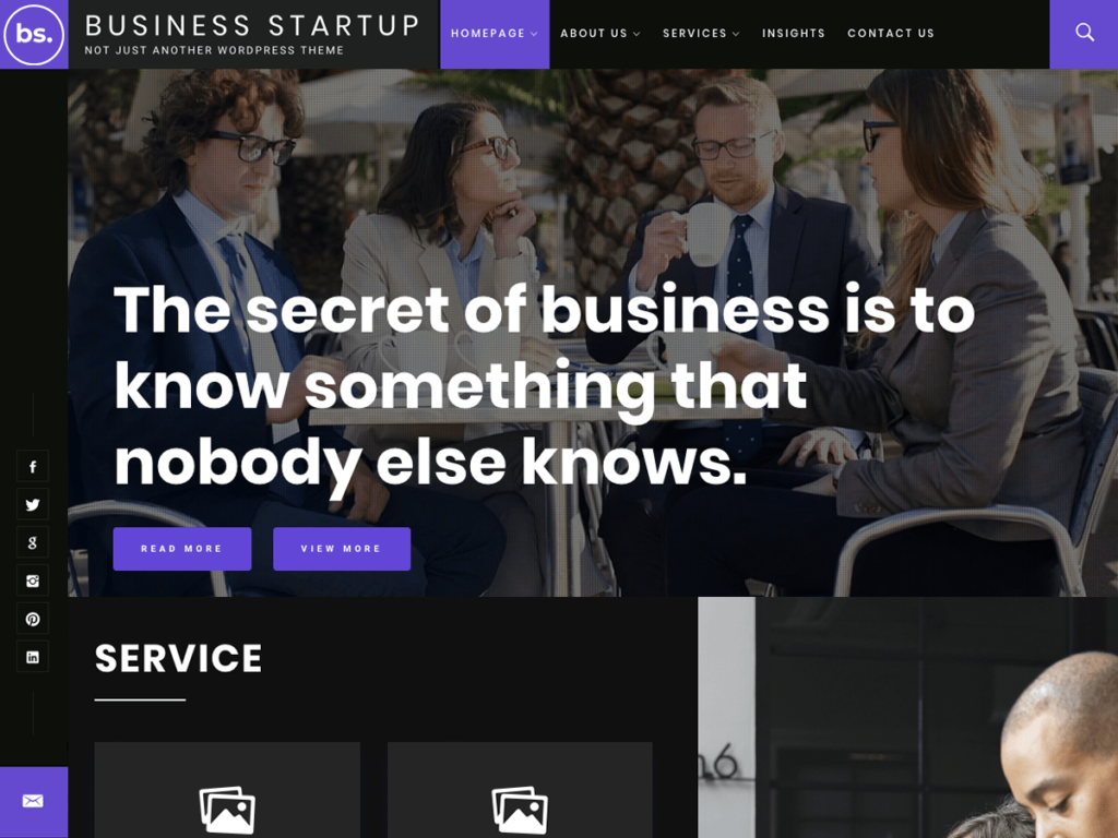 Business Startup Free WordPress theme